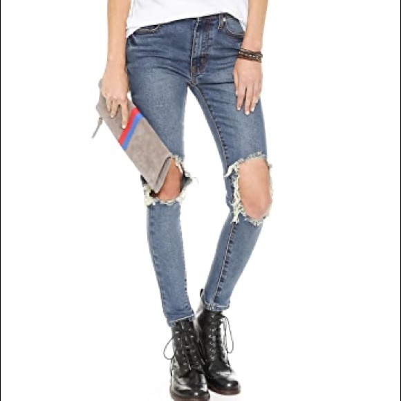 UNIF peach pit skinny jeans - Picture 1 of 5